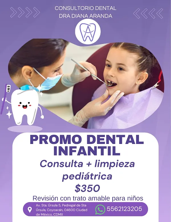 Promoción consulta y limpieza dental infantil